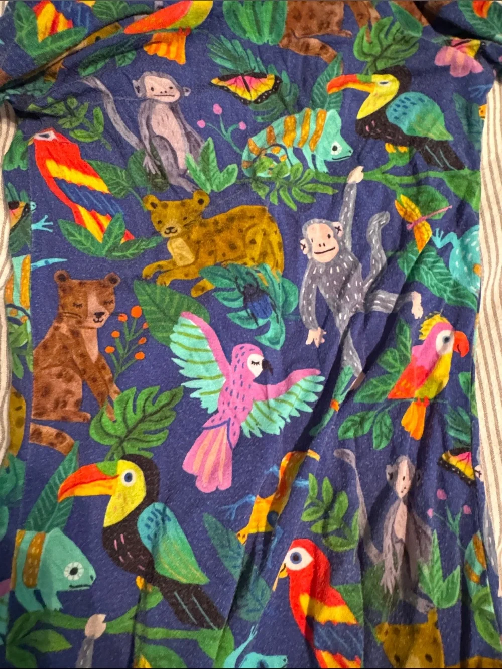 Little Sleepies 6-12 Month Onesie Pajama Navy Jungle-Print